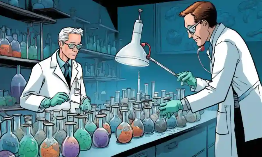 Investigadores científicos analizan muestras fúngicas en entornos de laboratorio.