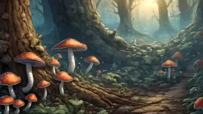 Fungi creciendo en corteza de árboles o suelo