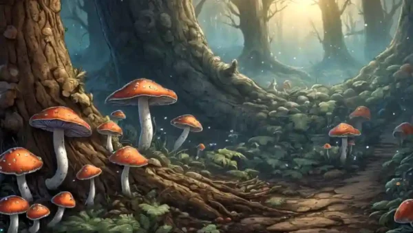 Fungi creciendo en corteza de árboles o suelo