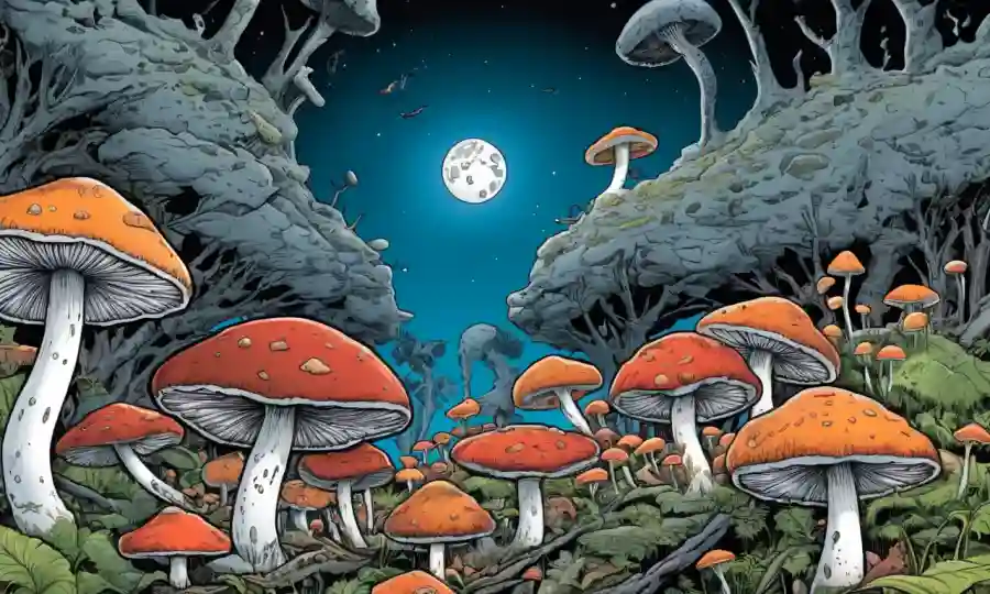 Fungi creciendo en diversas formas