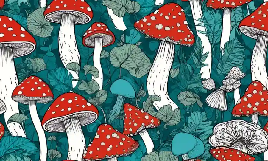 Un estudio de diseño de moda usando hongos como materiales, con cierres de patrones y telas únicos.