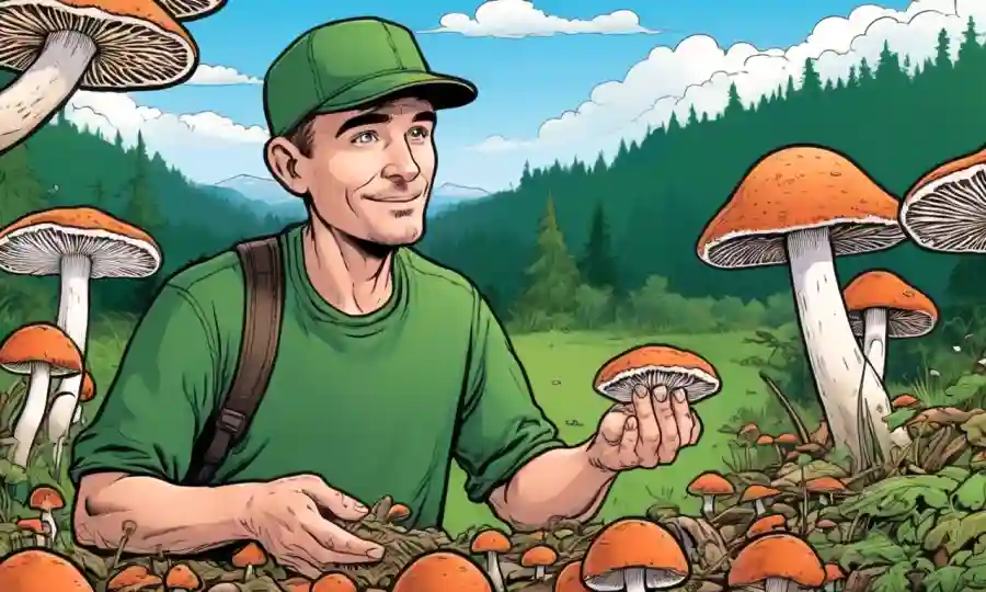 Forager cuidadosamente el manejo de hongos comestibles, evitando parecidos tóxicos en el fondo.