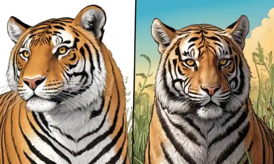 Especies animales lado a lado con diferencias sutiles resaltadas.