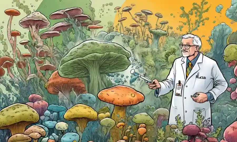 Microbiólogos presentando investigación sobre hongos en una plataforma internacional de conferencias.