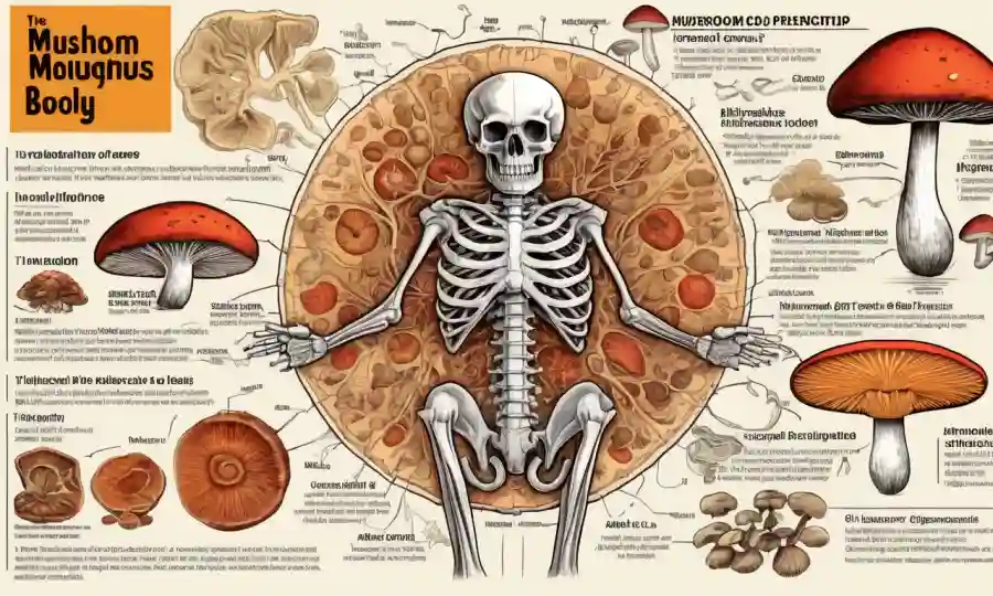Gráficos inspirados en el salón que rodean un diagrama del cuerpo humano, destacando los beneficios de salud.