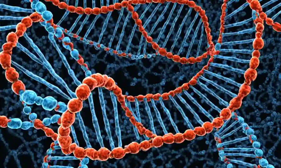 Imágenes científicas de estructuras de ADN y modelos informáticos que predicen la propagación patógeno.