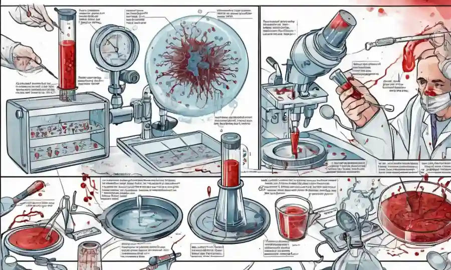 Diagrama científico que ilustra varios métodos de análisis de sangre para diagnosticar patógenos.