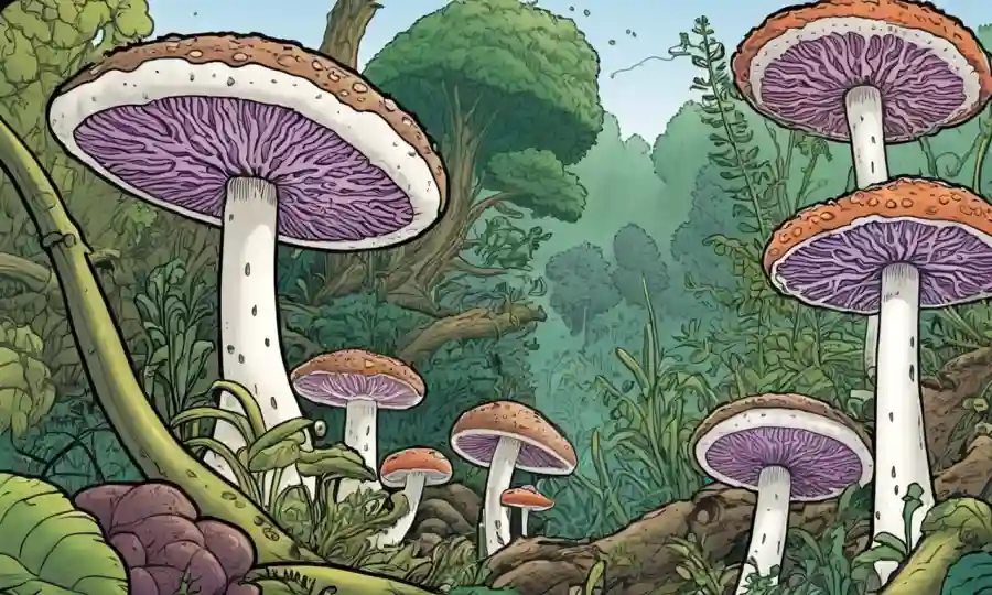 Fungi y plantas que producen esporas sexuales y asexuales, destacando diferencias entre los dos.