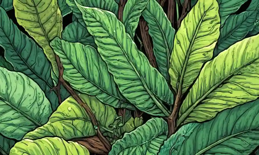 Plantas endofiléticas que crecen dentro de las hojas o tallos de otra planta.