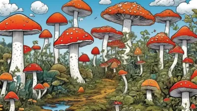 Fungi y sus efectos en humanos y animales representados a través de ilustraciones e iconos.
