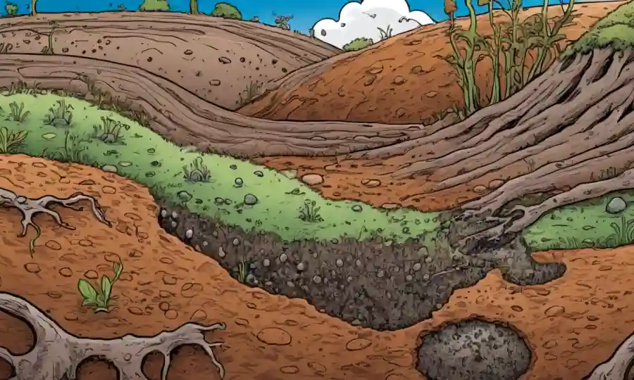Una imagen microscópica del suelo que muestra poluciones impacta en los organismos endofiticos.
