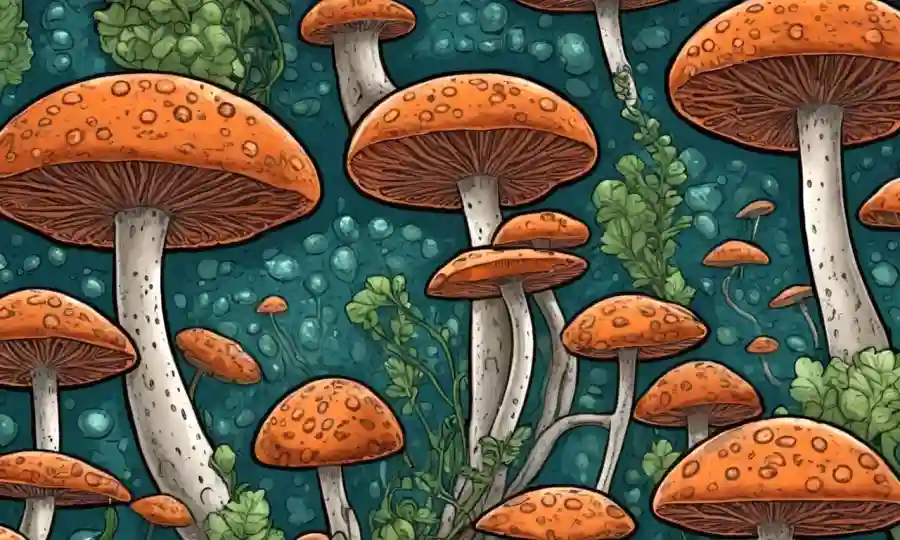 Imagen microscópica de hongos beneficiosos que crecen dentro de las células vegetales.