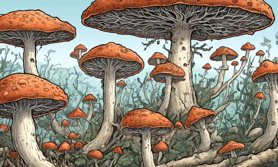Estructuras fúngicas con ilustraciones detalladas que explican su estructura y función.