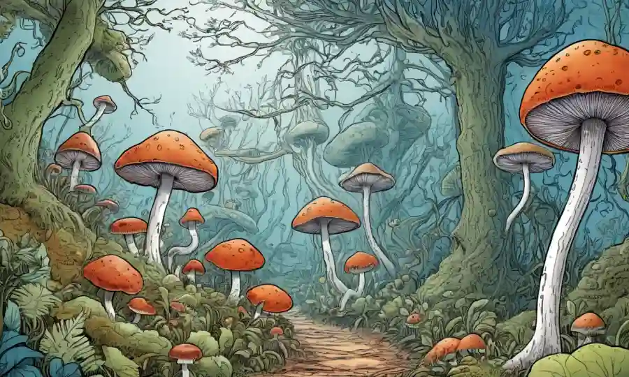 Estructuras hialinas dentro de hongos, con ilustraciones y texto.