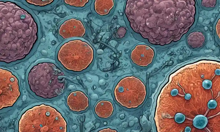Una vista microscópica de gérmenes hongos que causan infecciones de la piel.