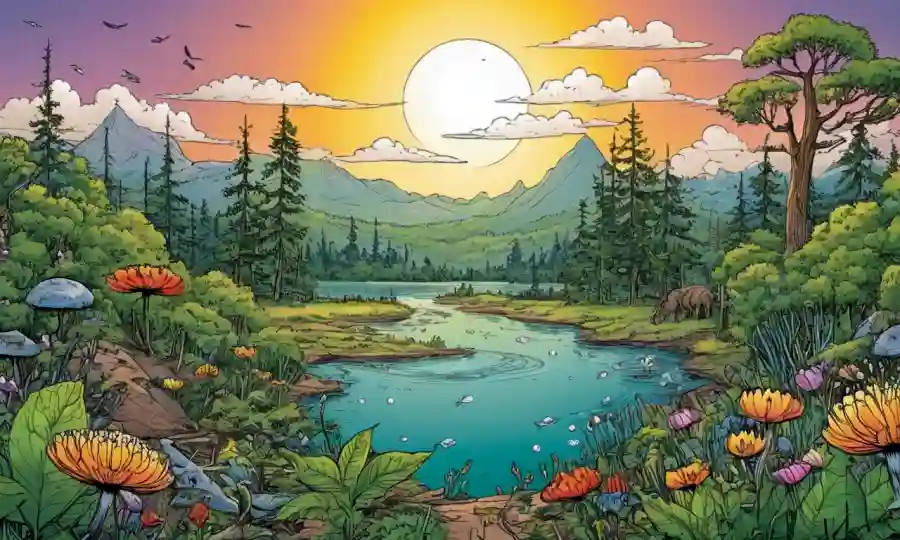 Sitio web inspirado en la naturaleza con recursos en línea y artículos sobre simbiosis.