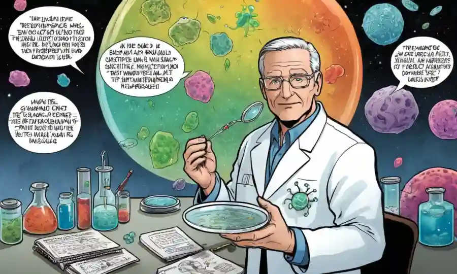 Un científico que sostiene un plato petri con microorganismos