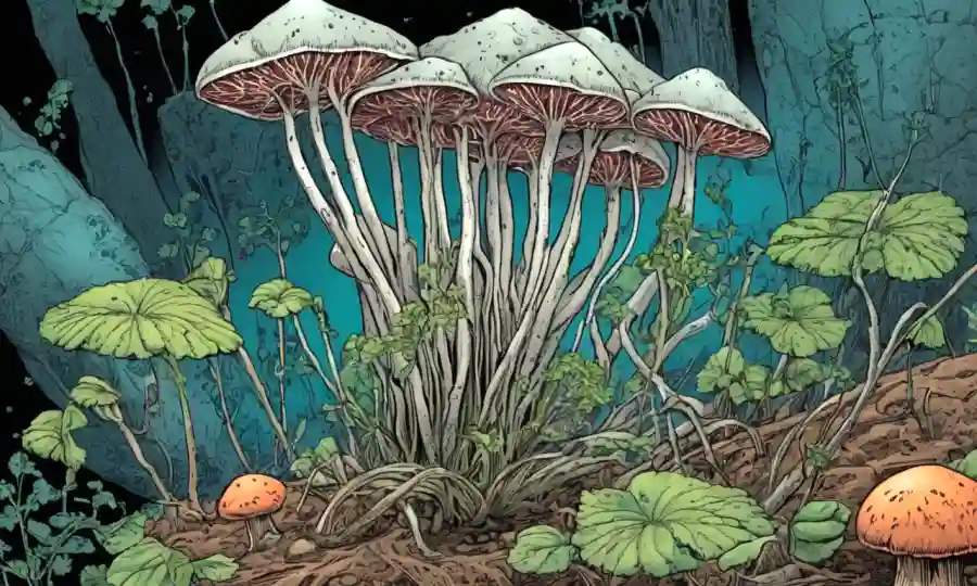 Crecimiento fúngico en una planta