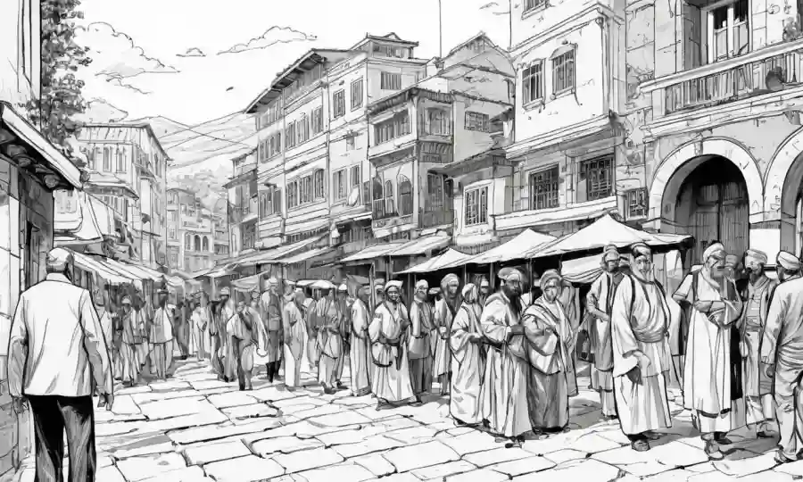 Artistas bosquejos y pinturas que representan diversos escenarios culturales e históricos.