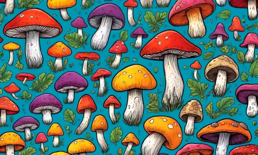 Ilustraciones de varias setas rodeadas de colores vibrantes que representan estados emocionales positivos.