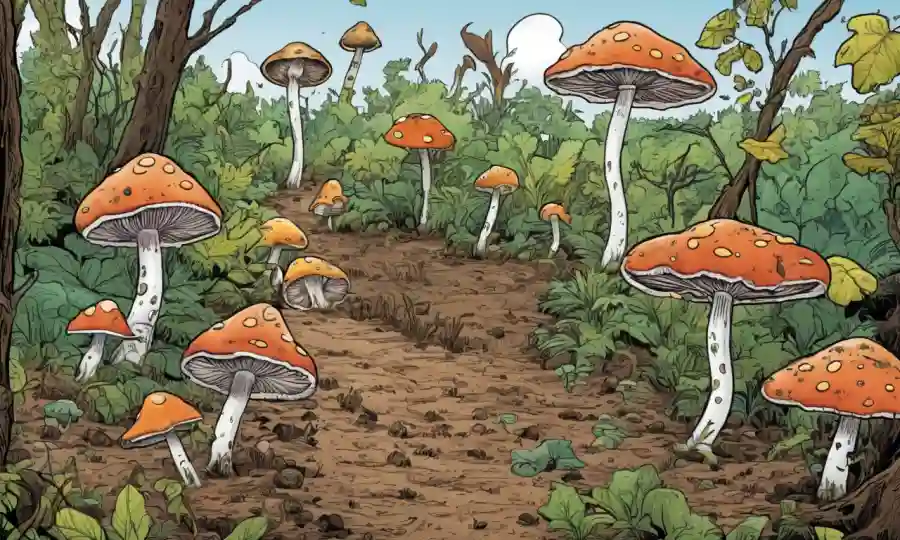 Fungi descompone la materia orgánica en un ecosistema natural.