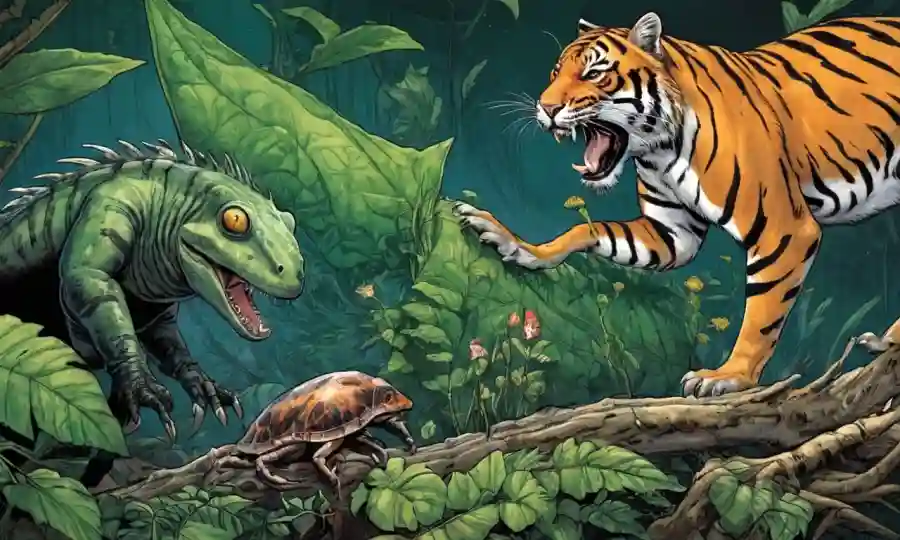 Ilustraciones de relaciones simbióticas entre especies.