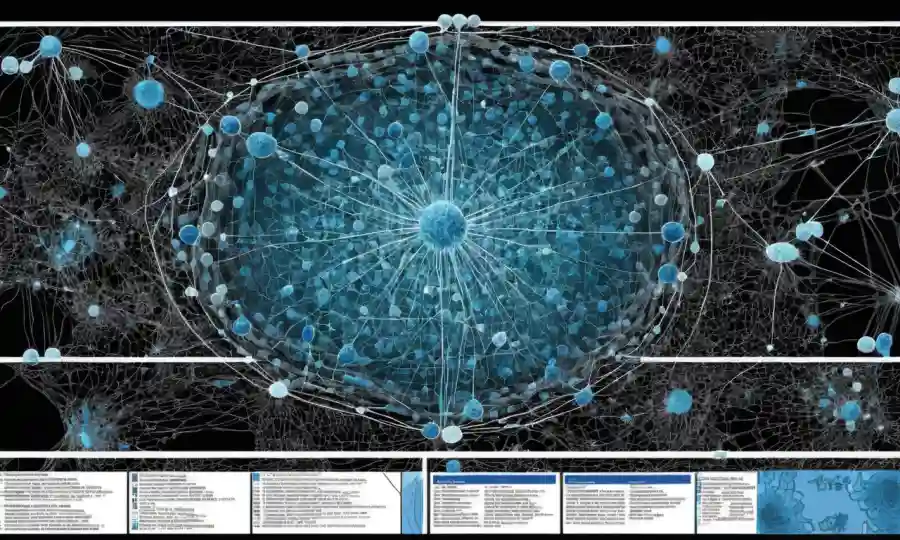 Modelos numéricos para simular redes microbianas en una pantalla de computadora con diagramas de red.