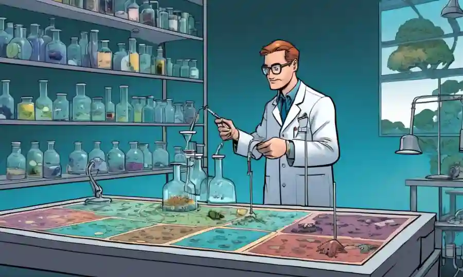 Scientist utiliza varios métodos para capturar muestras fúngicas en un entorno de laboratorio.