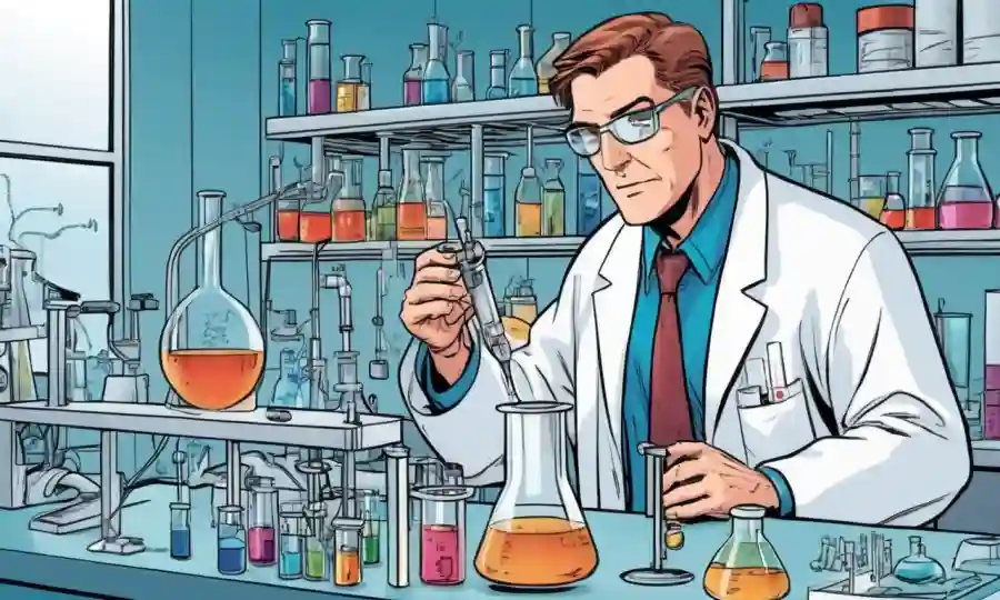 Un científico analizando muestras líquidas en un laboratorio