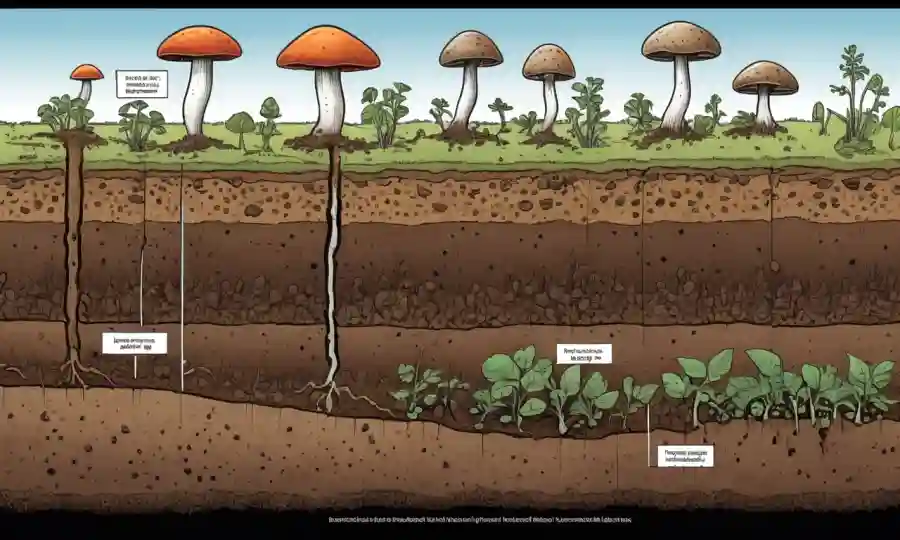 Los diagramas y gráficos científicos explican las condiciones perfectas del suelo para el cultivo de hongos.