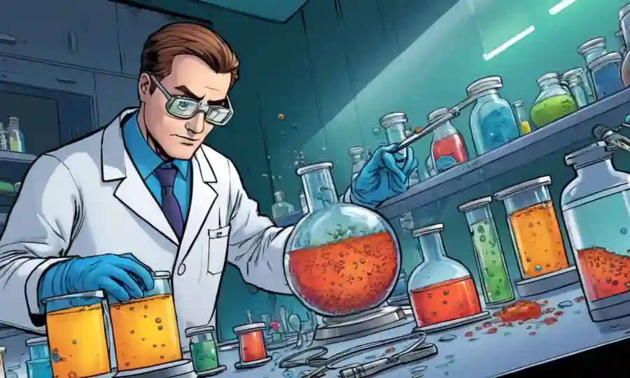Científico examinando microorganismos en un laboratorio.
