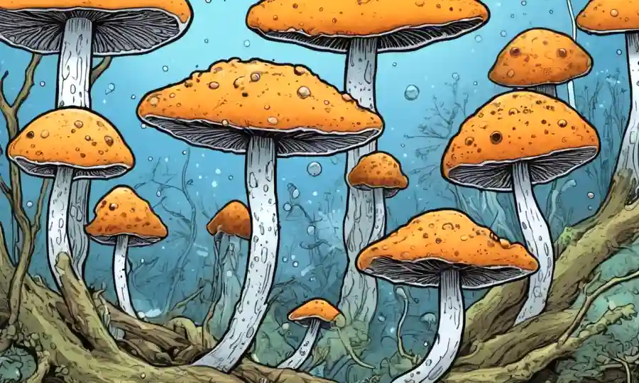 Imagen microscópica de hongos reaccionando a los cambios de temperatura.