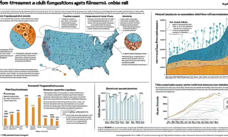 Un gráfico que compara factores que afectan la duración del tratamiento efectivo para infecciones fúngicas junto con datos médicos.