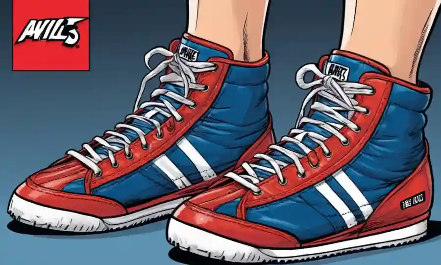 Cerca de un pie con zapatillas de alta altura destacando el uso de tacos en combates de artes marciales.