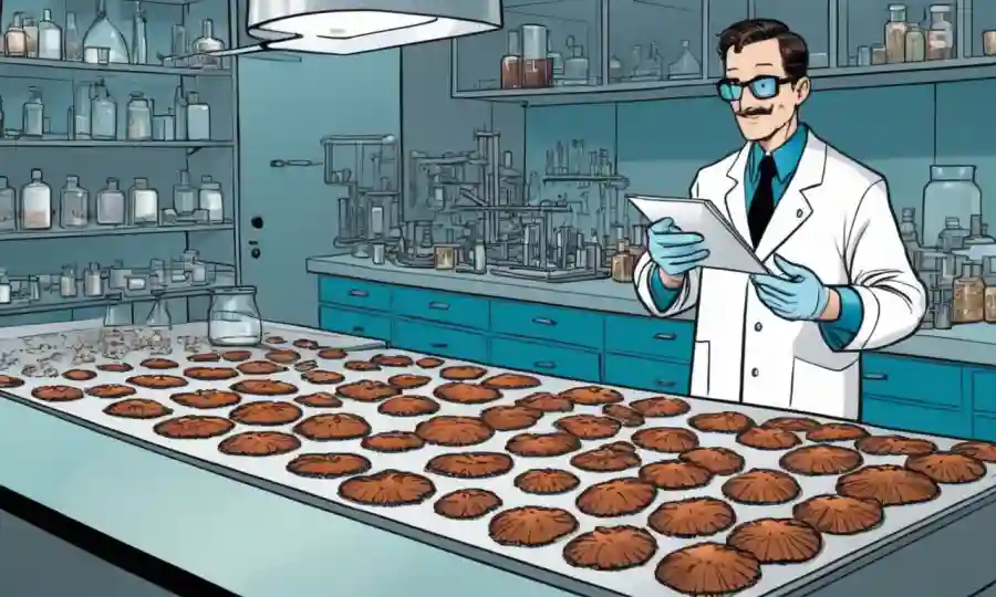 Un científico que examina muestras de hongos en un laboratorio.